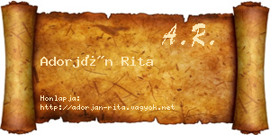 Adorján Rita névjegykártya