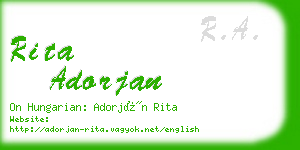 rita adorjan business card